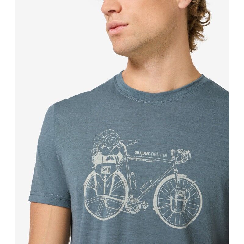 super.natural Wander Wheel Tee - Merinoshirt - Heren | Hardloop