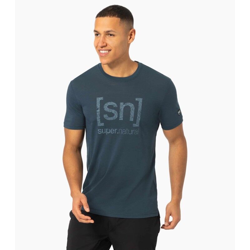 super.natural Logo Lines Tee - Pánské triko | Hardloop