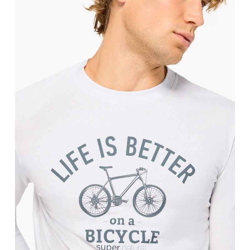super.natural Better Bike Bio Cotton LS - Merinoshirt - Heren | Hardloop