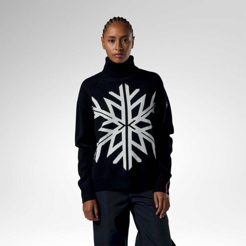 Patterned Turtle Neck Sweater - Jumper - Women's