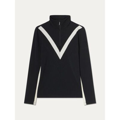 Voss Chevron Zip Up - Suéter de lã merino mulher