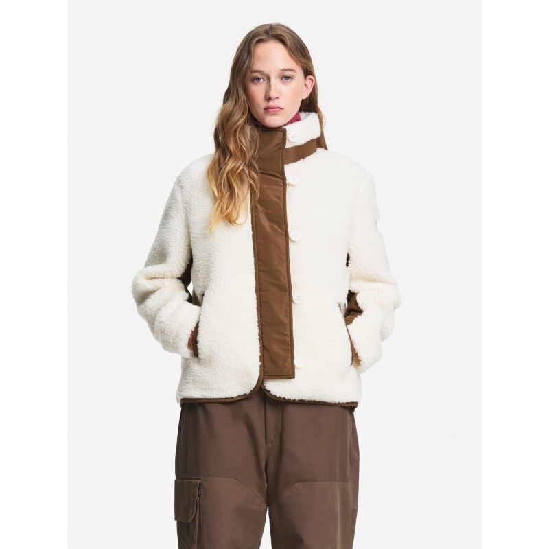 Veste boutonnée en sherpa details nylon en laine mélangée - Fleece jacket - Women's
