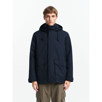 Short Cotton Twill Coat With Detachable Mtd T-Kit Hood - Coat - Men's