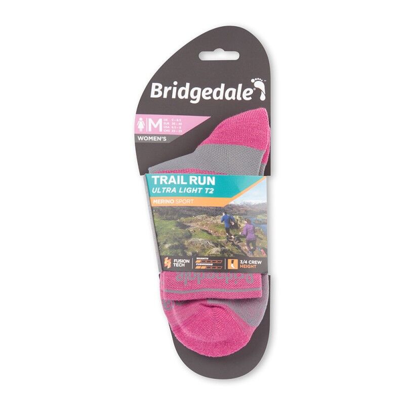 Bridgedale Trail Run Ultralight T2 Merino Sport 3/4 Crew - Dámské trailové ponožky | Hardloop