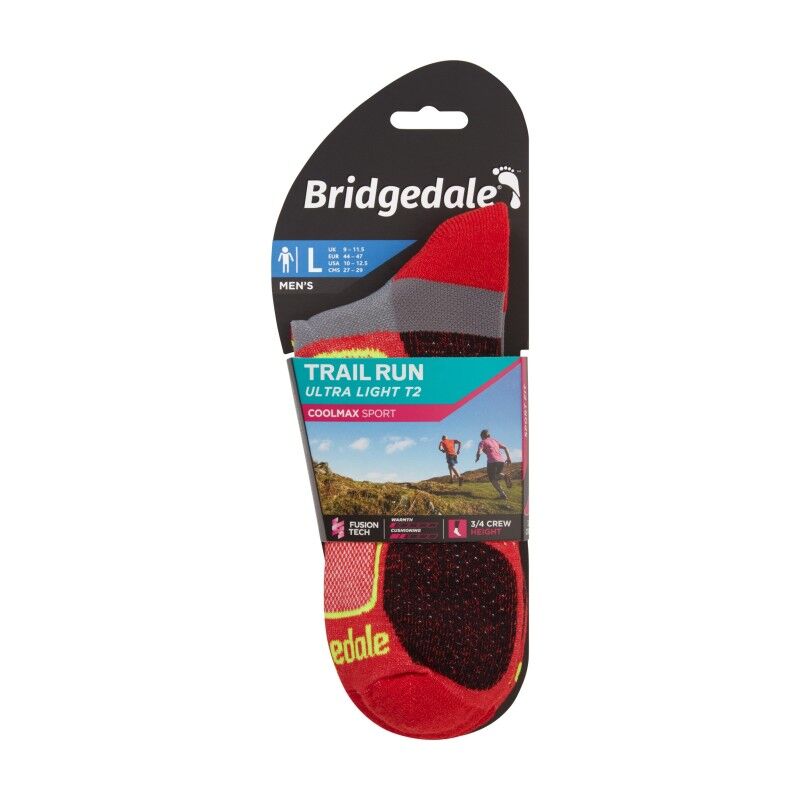 Bridgedale Trail Run Ultralight T2 Coolmax Sport 3/4 Crew - Løbesokker - Herrer | Hardloop