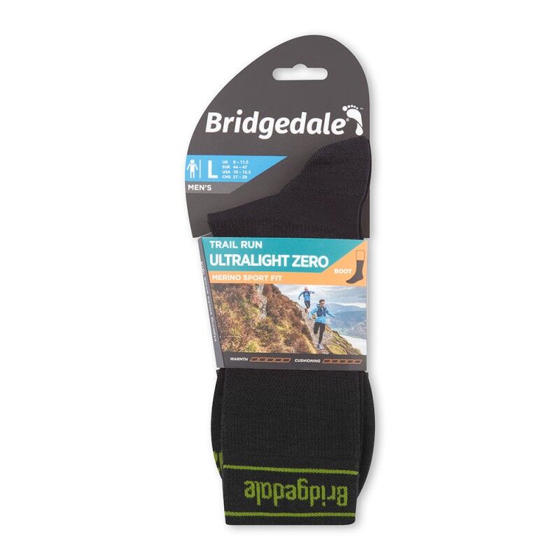 Bridgedale Trail Run Ultralight Zero Merino Sport Fit Boot - Trail running socks - Men's | Hardloop