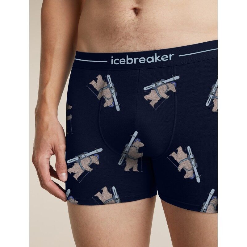 icebreaker Men Merino 150 Anatomica Boxers Bear Tour AOP - Boxer de lã merino homem | Hardloop