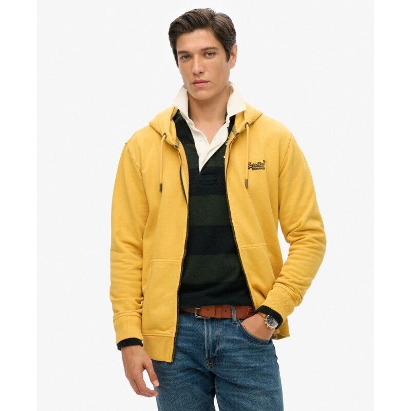 Superdry Essential Logo Washed Zip Hoodie - Hoodie - Men's | Hardloop