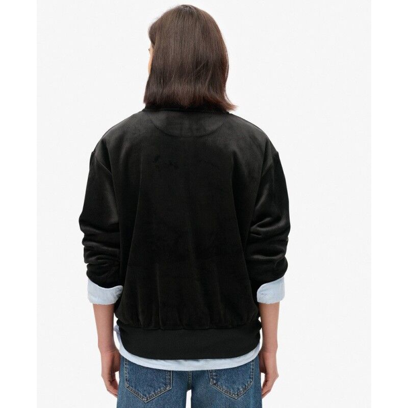 Superdry Country Club Velour Half Zip - Bluza damska | Hardloop
