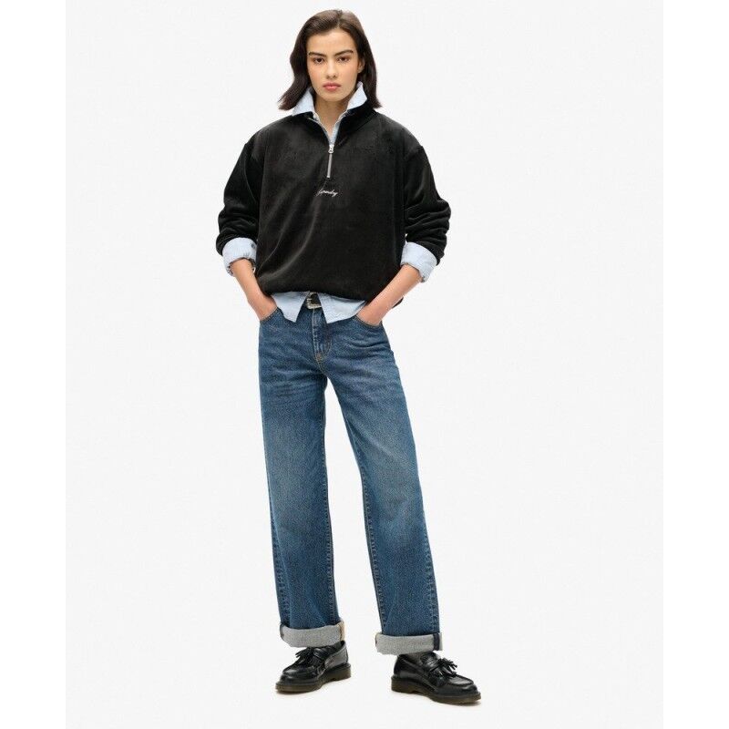 Superdry Country Club Velour Half Zip - Sweatshirt femme | Hardloop