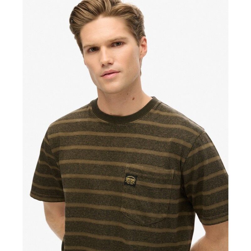 Superdry Textured Stripe Pocket T-Shirt - T-shirt homme | Hardloop