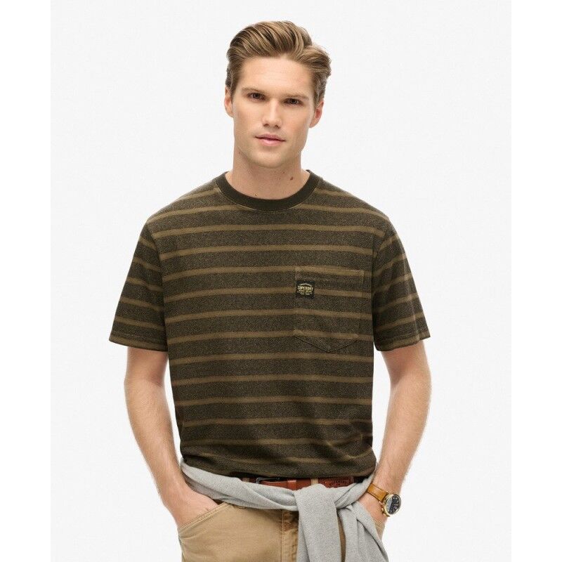 Superdry Textured Stripe Pocket T-Shirt - T-shirt homme | Hardloop