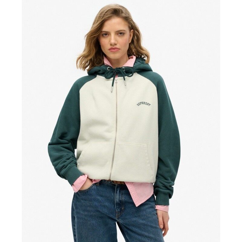 Essential Logo Oversized Raglan Zip Hoodie - Bluza z kapturem damska