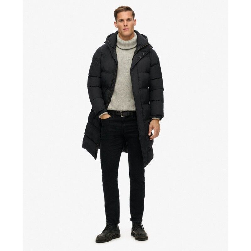 Superdry Hooded Longline Puffer Jacket - Dunjakke - Herrer | Hardloop