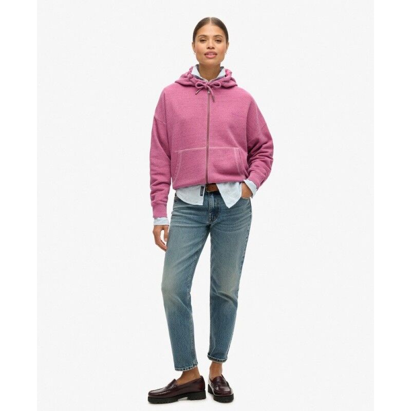 Superdry Essential Logo Overdyed Zip Hoodie - Sweatshirt à capuche femme | Hardloop