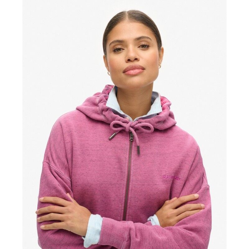 Superdry Essential Logo Overdyed Zip Hoodie - Hoodie - Women's | Hardloop