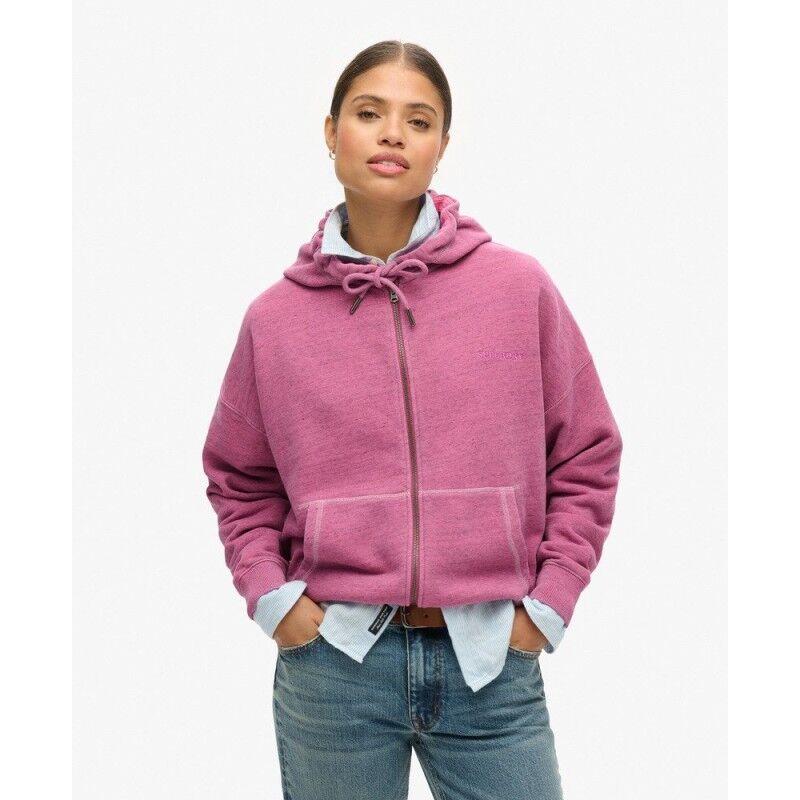 Essential Logo Overdyed Zip Hoodie - Hoodie - Damer