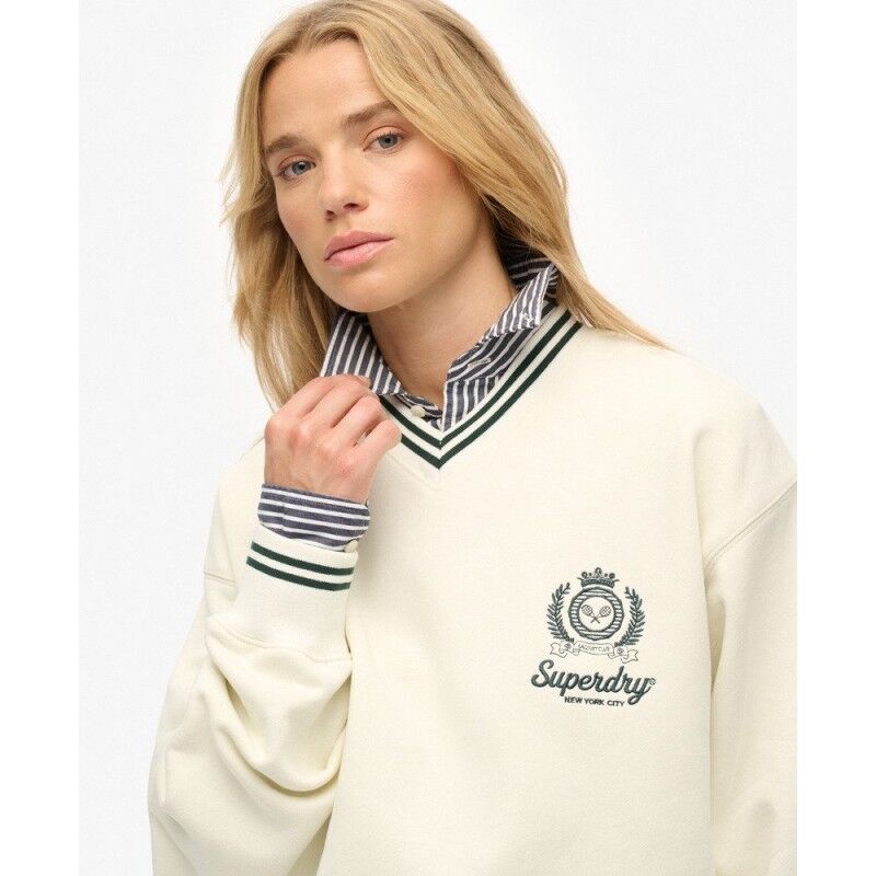 Superdry Country Club V-Neck Sweatshirt - Jerséis - Mujer | Hardloop