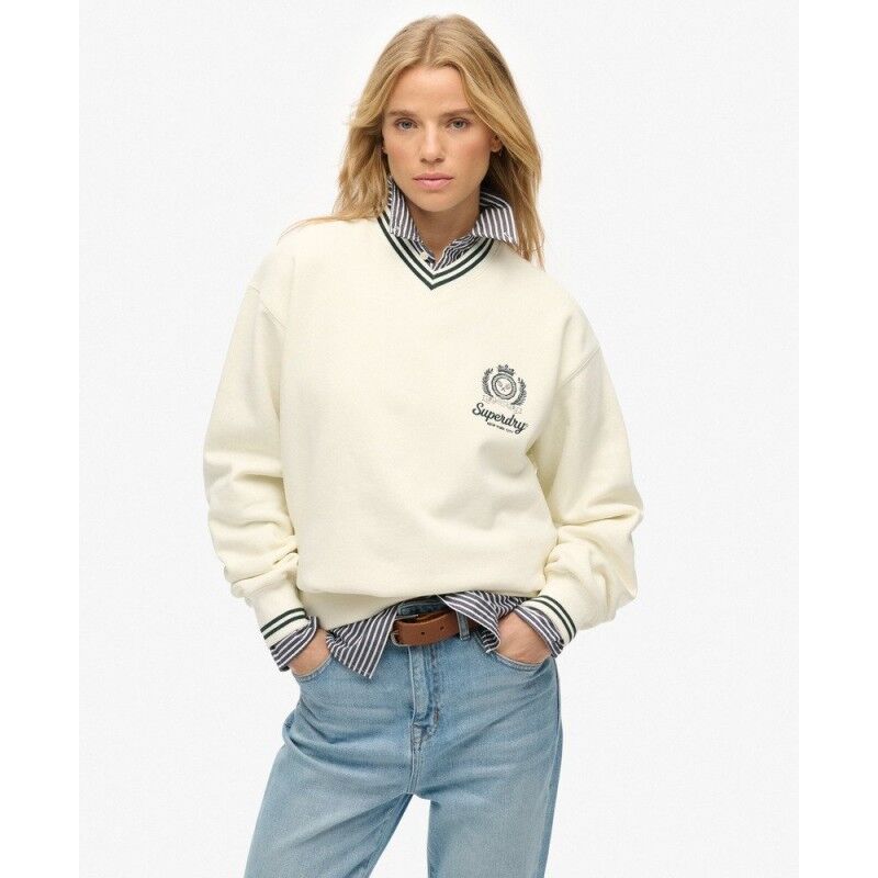 Superdry Country Club V-Neck Sweatshirt - Pullover - Damen | Hardloop