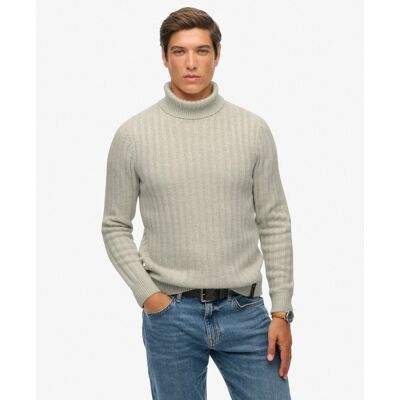 The Merchant Store Ribbed Roll Neck Jumper - Sweter męski