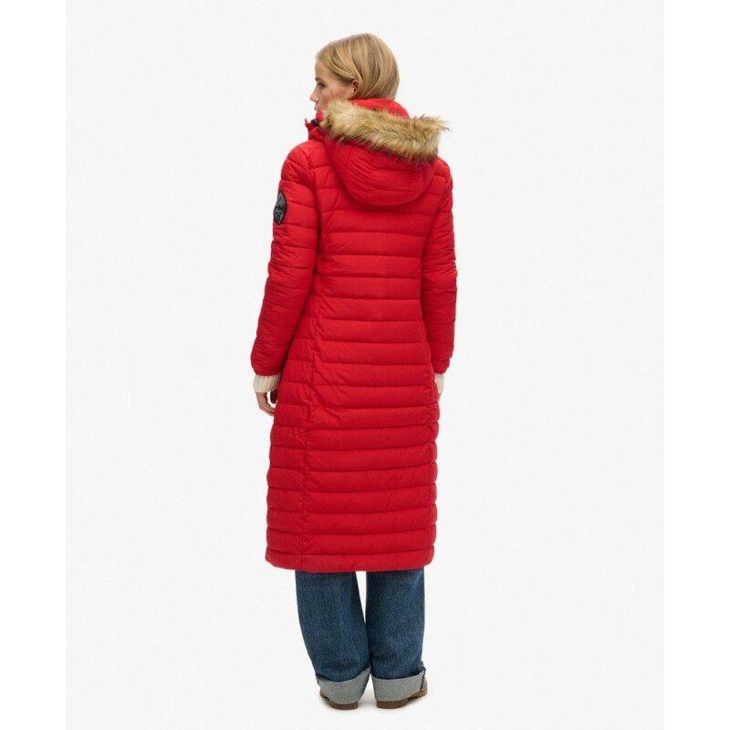 Superdry Fuji Hooded Longline Puffer Coat - Tekokuitutakki - Naiset | Hardloop