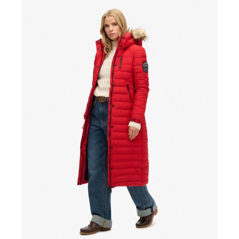 Superdry Fuji Hooded Longline Puffer Coat - Tekokuitutakki - Naiset | Hardloop