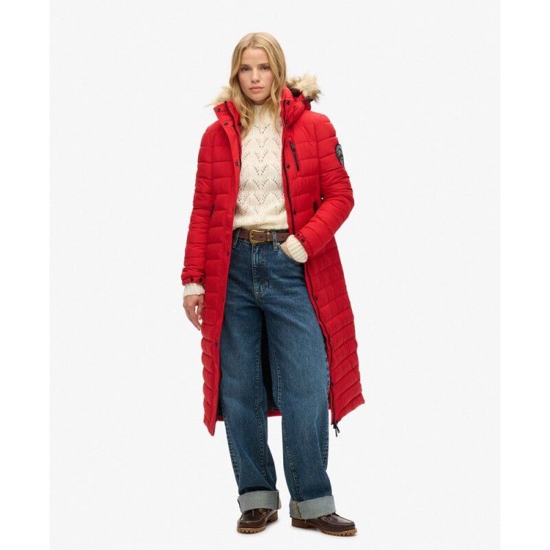 Superdry Fuji Hooded Longline Puffer Coat - Chaqueta de fibra sintética - Mujer | Hardloop