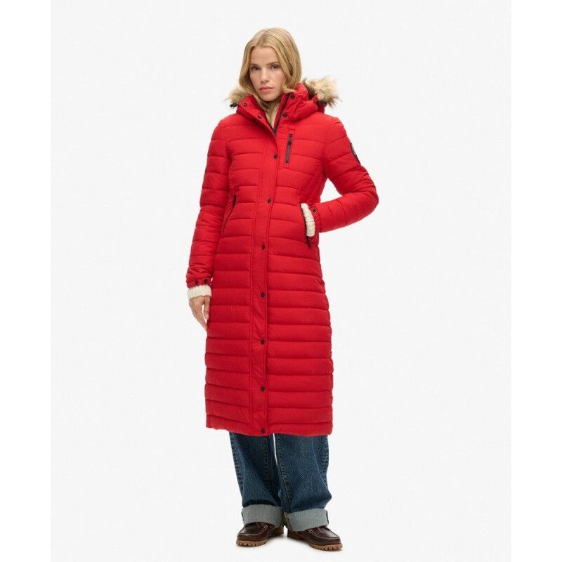 Superdry Fuji Hooded Longline Puffer Coat - Synthetic jacket - Women's | Hardloop