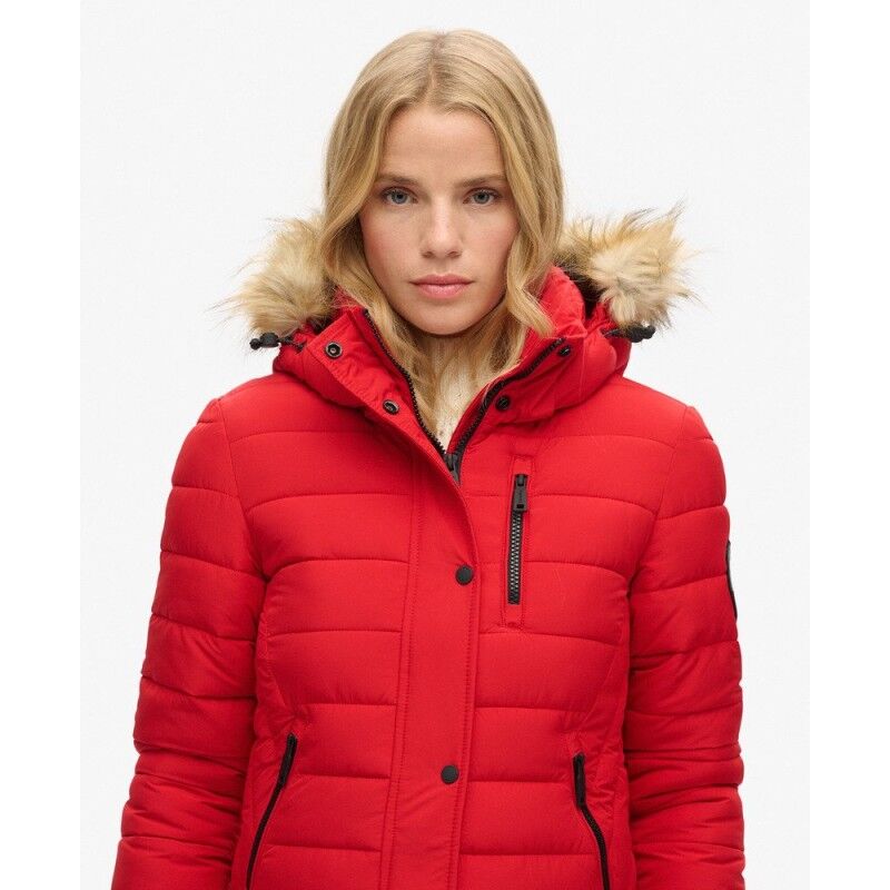 Superdry Fuji Hooded Longline Puffer Coat - Donsjack - Dames | Hardloop