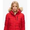 Superdry Fuji Hooded Longline Puffer Coat - Syntetjacka - Dam | Hardloop