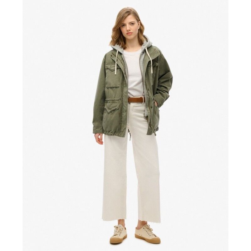 Superdry Jersey Hooded Military Jacket - Dámská bunda | Hardloop
