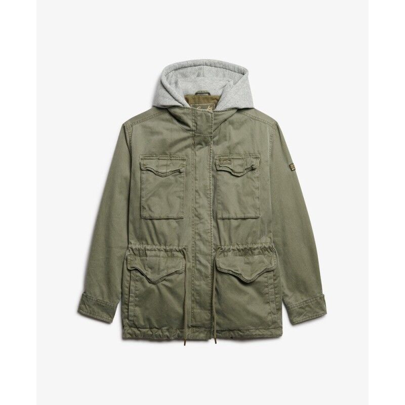Superdry Jersey Hooded Military Jacket - Dámská bunda | Hardloop