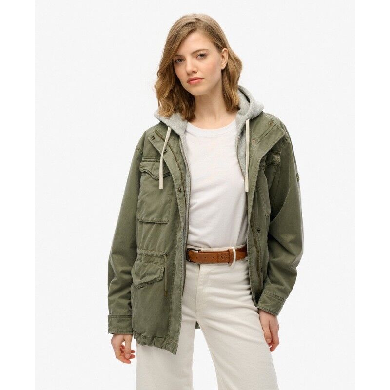 Superdry Jersey Hooded Military Jacket - Dámská bunda | Hardloop