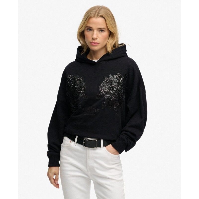 Superdry Tattoo Embellished Oversized Hoodie - Sweatshirt mulher | Hardloop