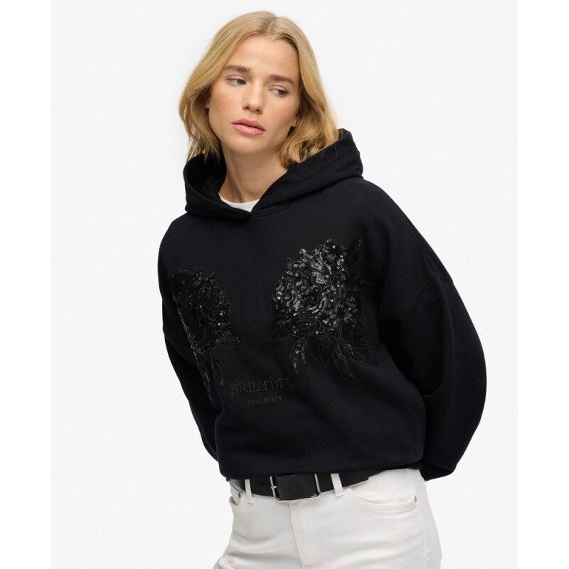 Superdry Tattoo Embellished Oversized Hoodie - Hoodie - Women's | Hardloop