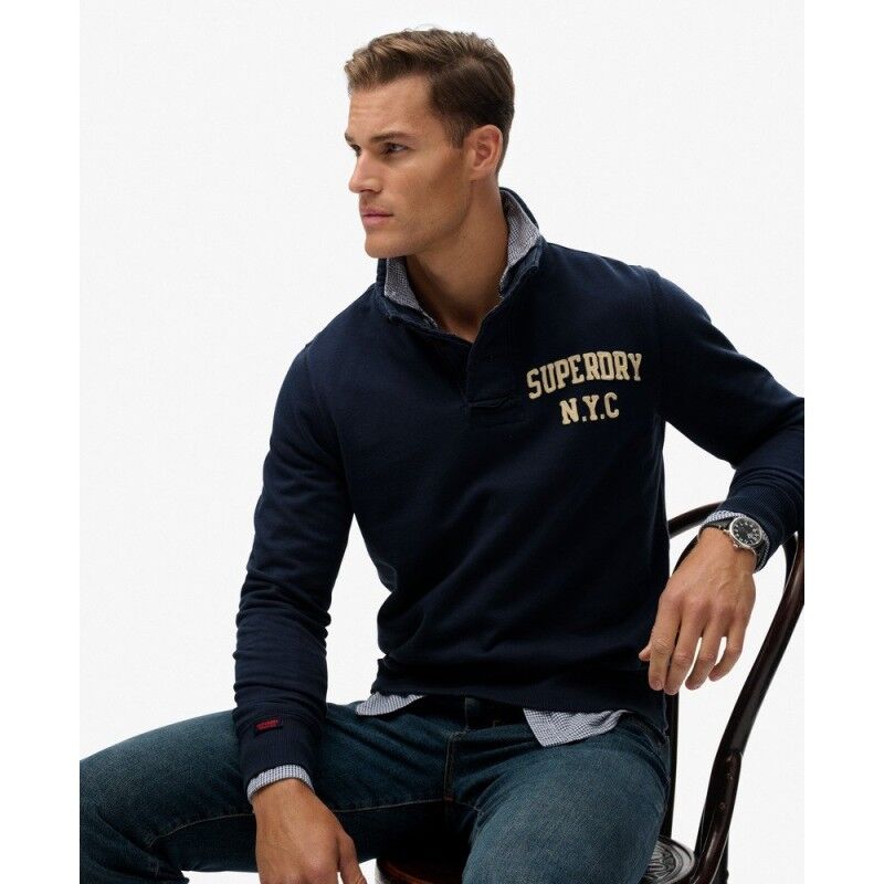 Superdry Vintage Athletic Henley Sweat - Jumper - Men's | Hardloop