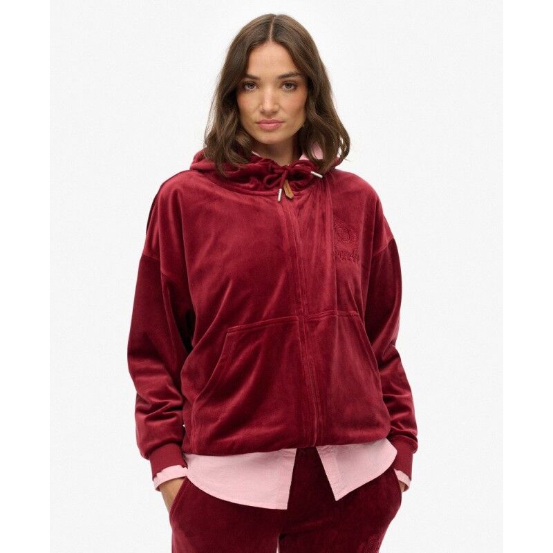 Country Club Velour Zip Hoodie - Dámská mikina
