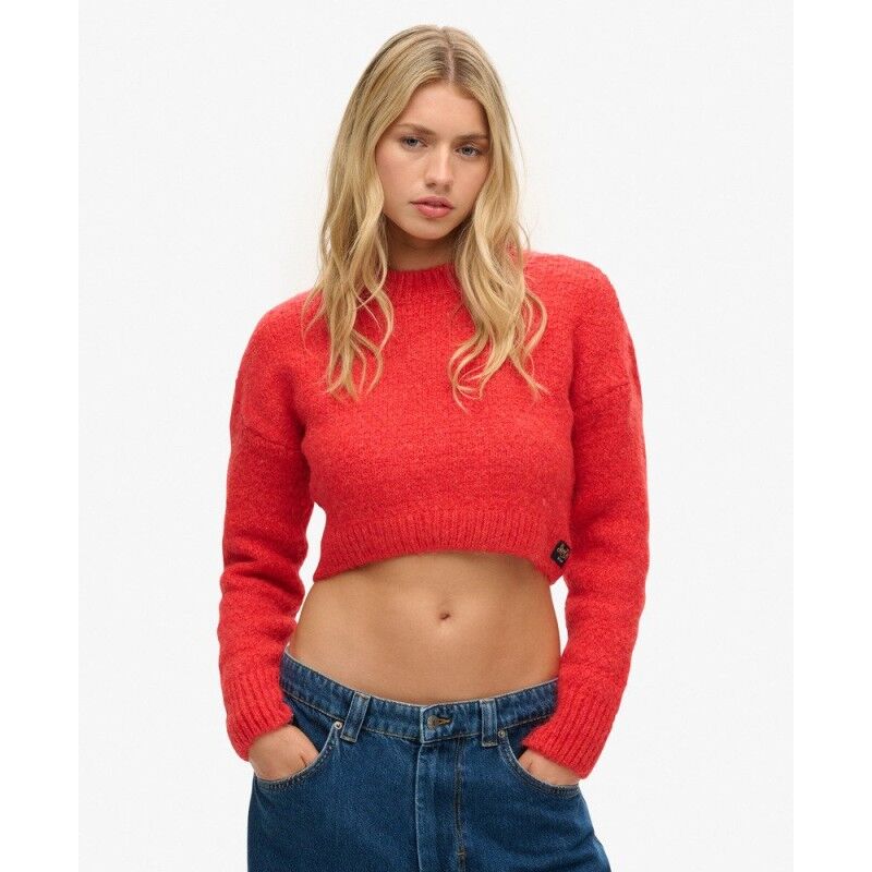 Superdry Vintage Textured Crop Knit Jumper - Pullover - Dam | Hardloop