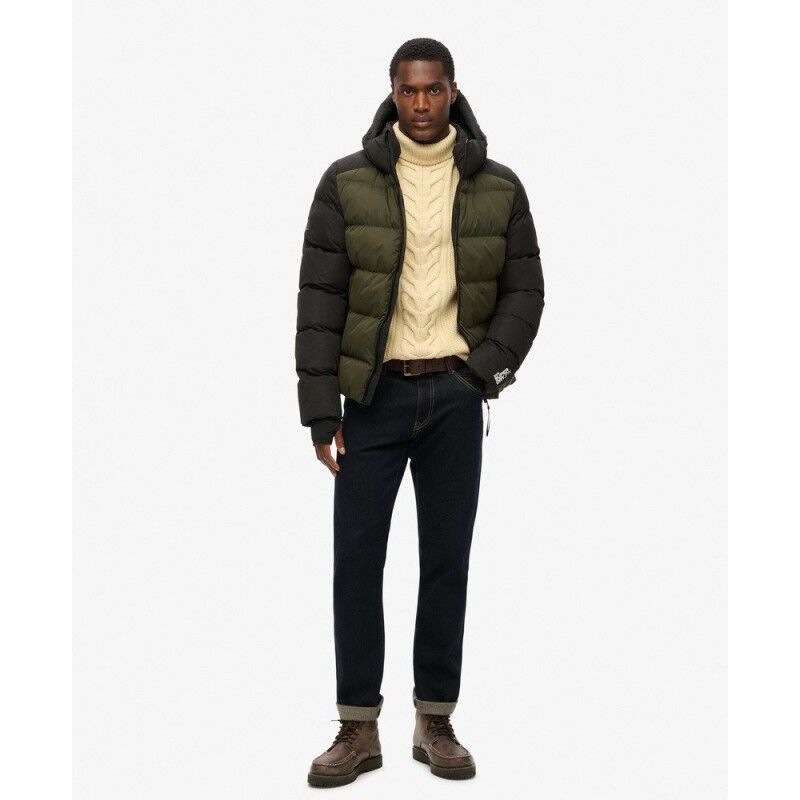 Superdry Hooded Colour Block Sport Puffer - Donsjack - Heren | Hardloop