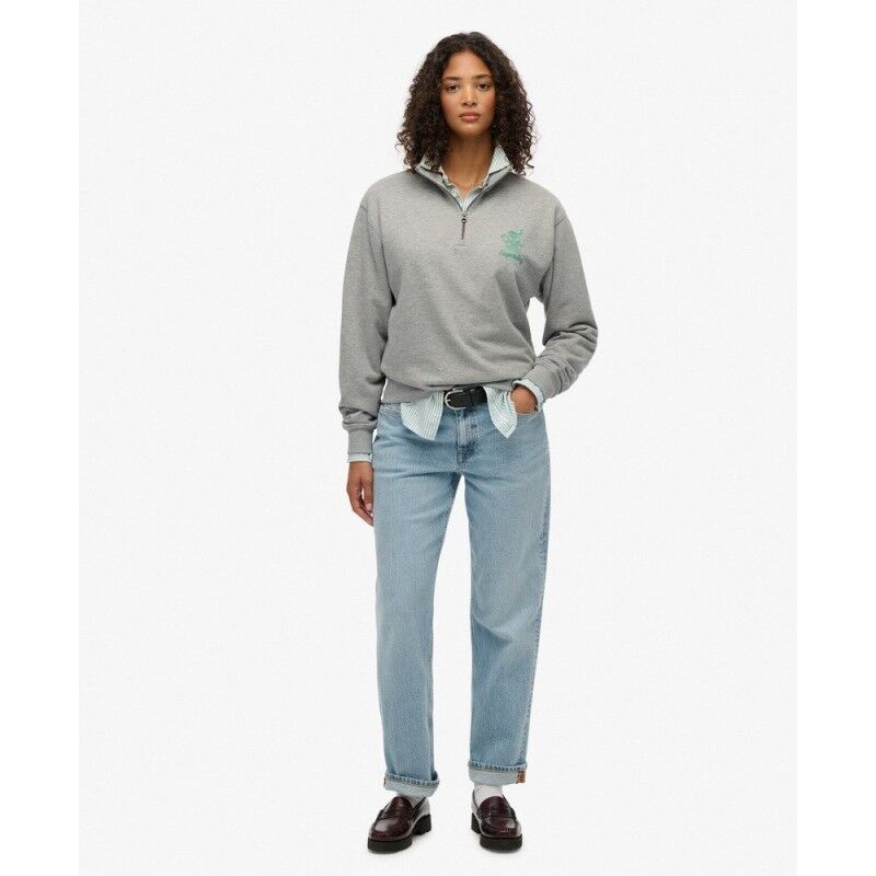 Superdry Country Club Crest Half Zip Sweatshirt - Sweatshirt sem capuz mulher | Hardloop