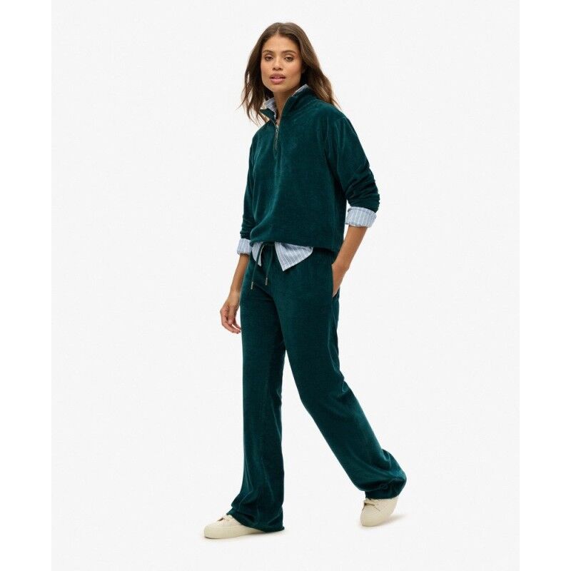 Superdry Velour Wide Leg Jogger - Calça fato treino mulher | Hardloop