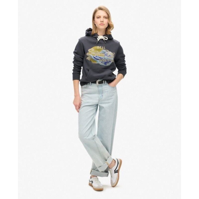Superdry Tokyo Vintage Logo Graphic Hoodie - Munkjacka - Dam | Hardloop