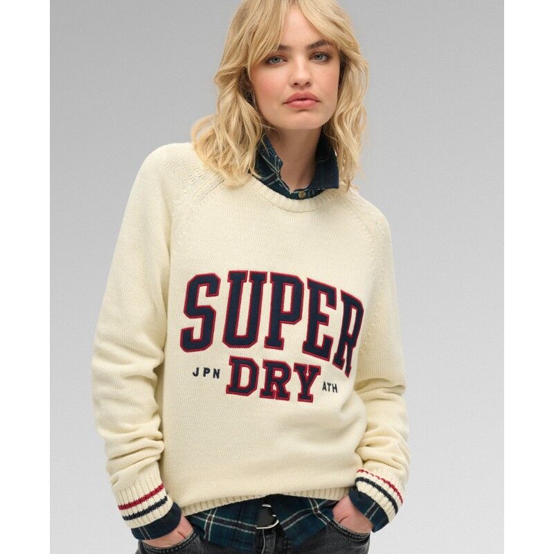 Superdry Slouchy Knitted Graphic Crew Jumper - Pullover - Naiset | Hardloop