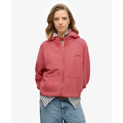 Essential Logo Oversized Raglan Zip Hoodie - Bluza z kapturem damska