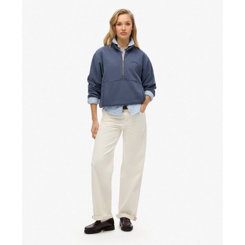 Superdry Essential Logo Oversized Half Zip - Sweatshirt femme | Hardloop