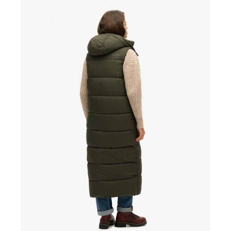Superdry Hooded Ripstop Longline Gilet - Donsjack - Dames | Hardloop