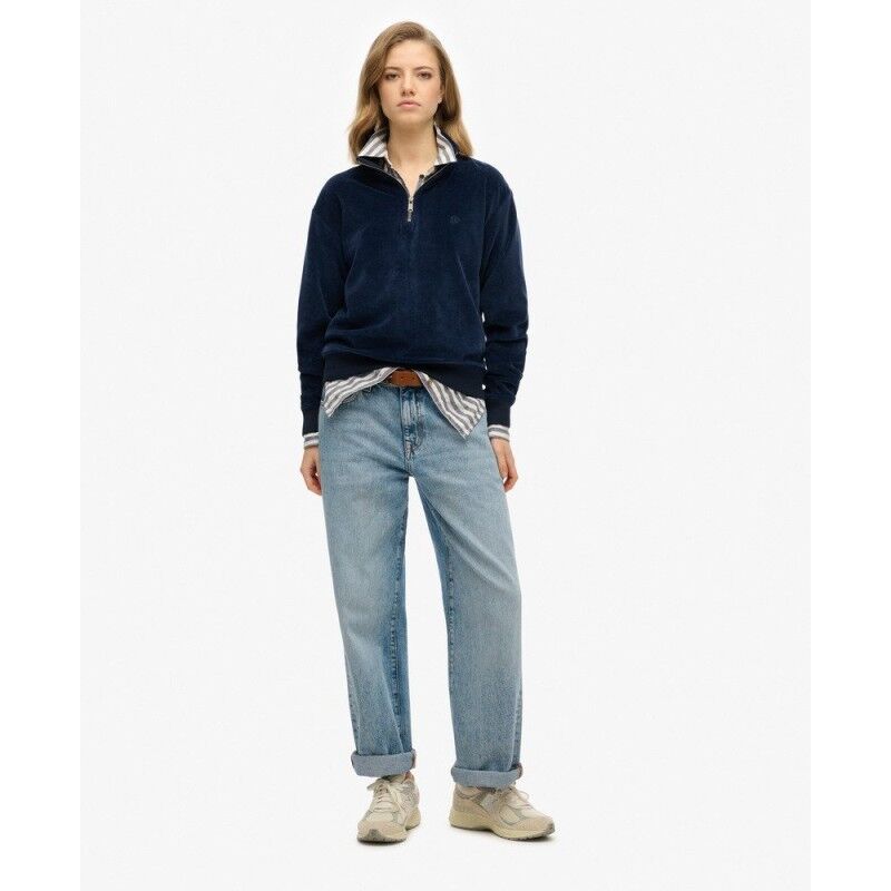 Superdry Velour Half Zip Sweatshirt - Sweatshirt femme | Hardloop