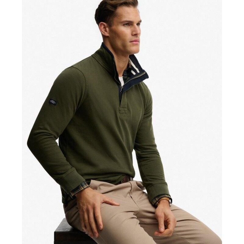 Superdry Cotton Classics Jersey Half Zip Sweatshirt - Pánská mikina | Hardloop
