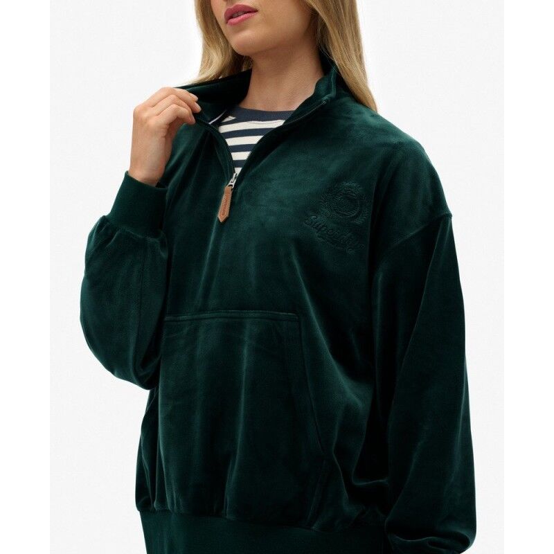 Superdry Country Club Velour Quarter Zip - Pullover - Damen | Hardloop
