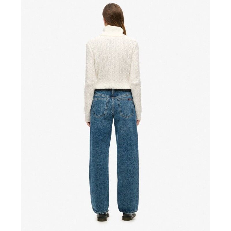 Superdry Organic Cotton Mid Rise Wide Leg Jean - Pantalones - Mujer | Hardloop